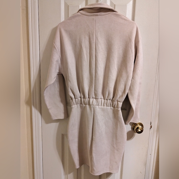 Faux-Suede Button-Up Mini Dress - Picture 3 of 7